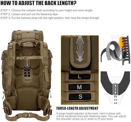 Tactical Military Rucksack - Large Molle Hiking Backpack