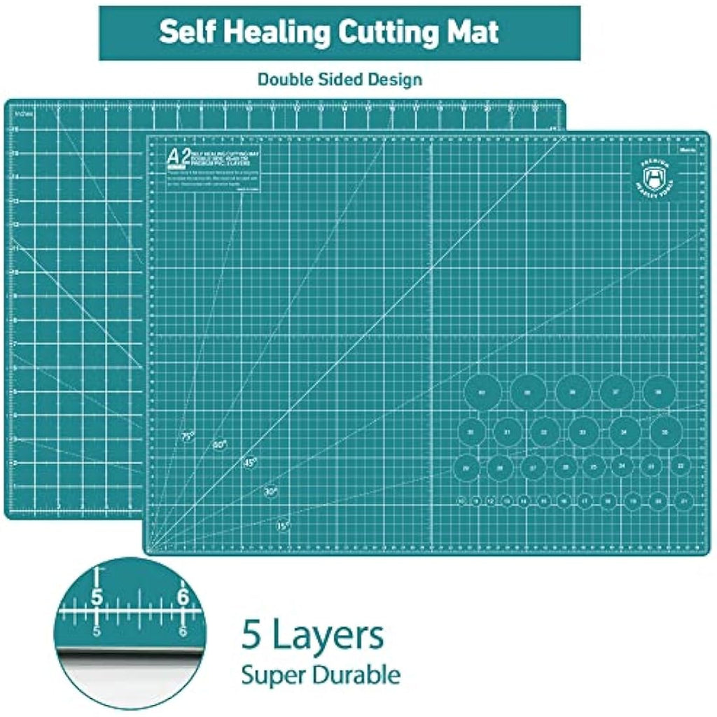 Rotary Cutter Set | 45mm Fabric Cutter & A2 Cutting Mat