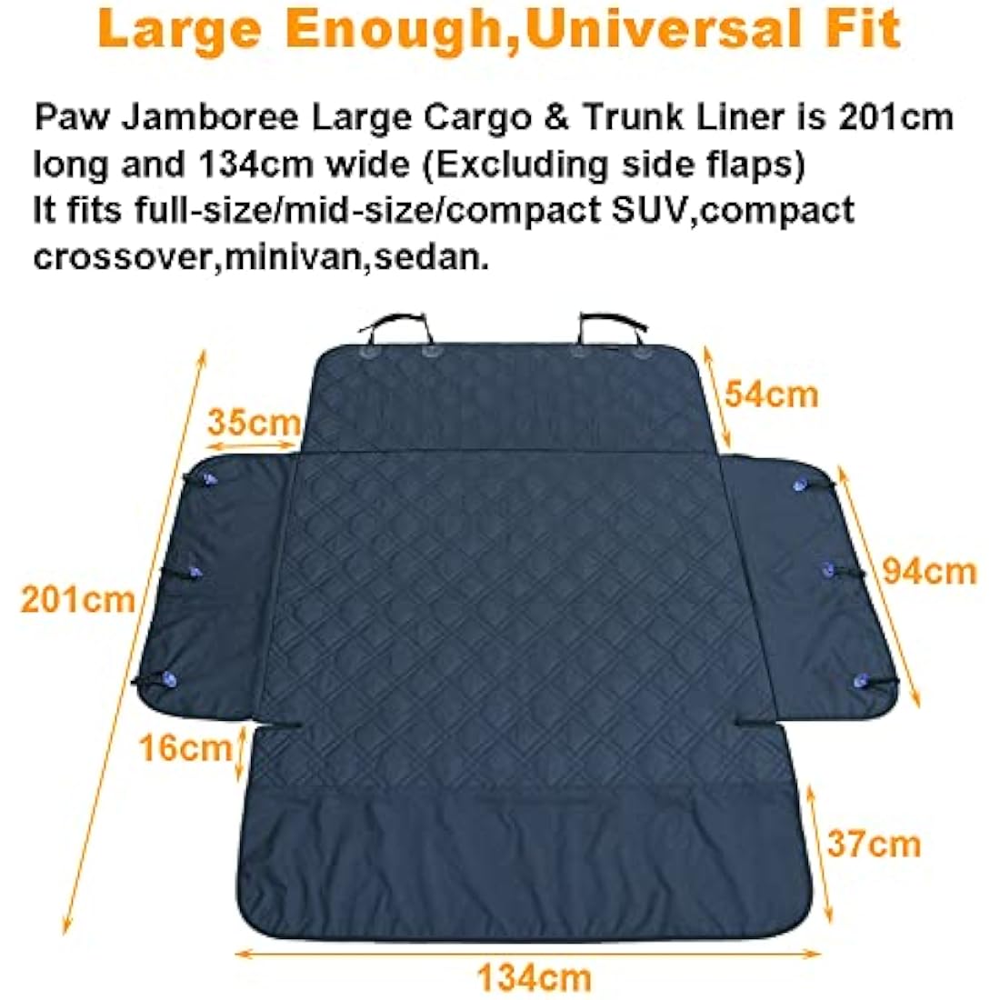 Paw Jamboree Dog Cargo Liner - Waterproof SUV Boot Protector, 201x134cm