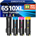 SODFACE 6510XL Toner Cartridges for Xerox WorkCentre 6515 Phaser 6510 | 4-Pack