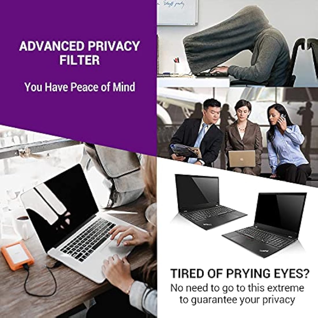 AiMok 15.6" 16:9 Privacy Screen Protector | Anti-Blue Light & Glare