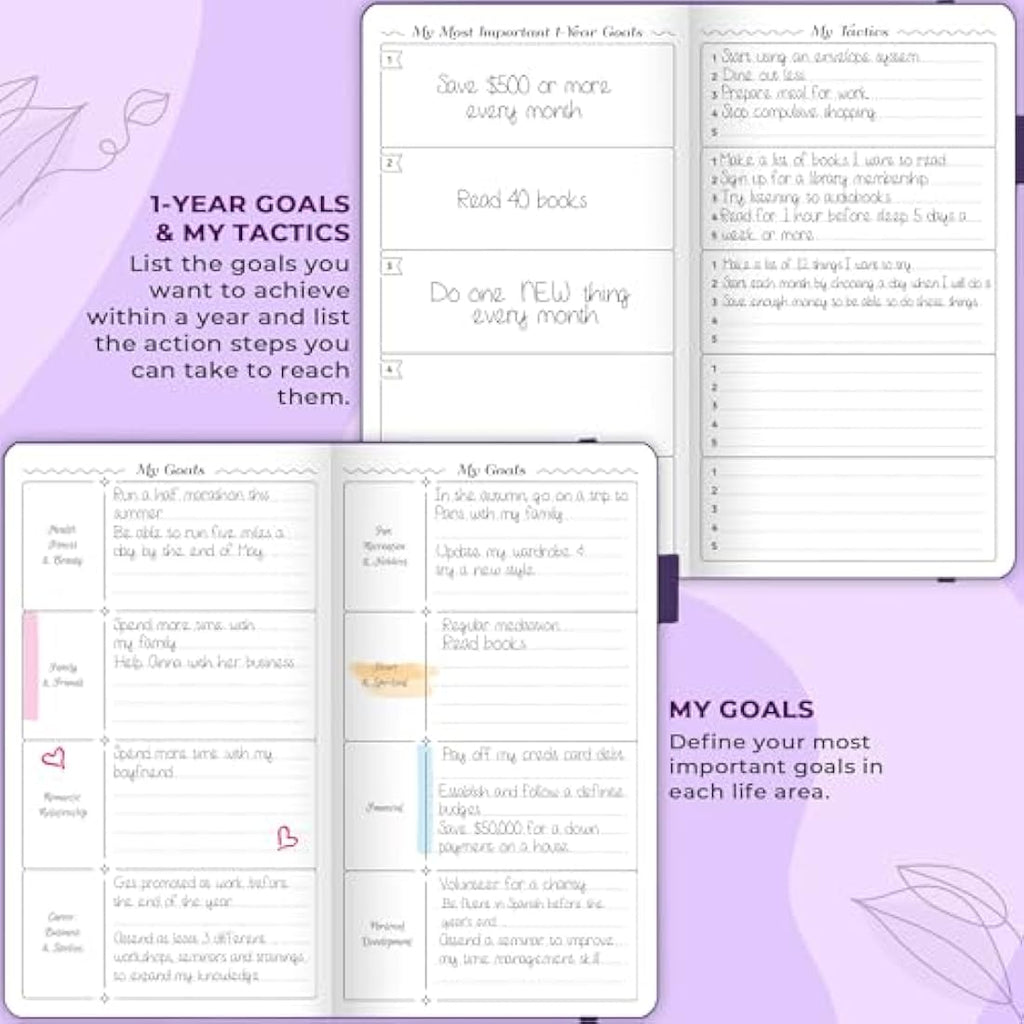 GoGirl Pocket Weekly Planner – Undated Goal Organizer & Agenda, Purple