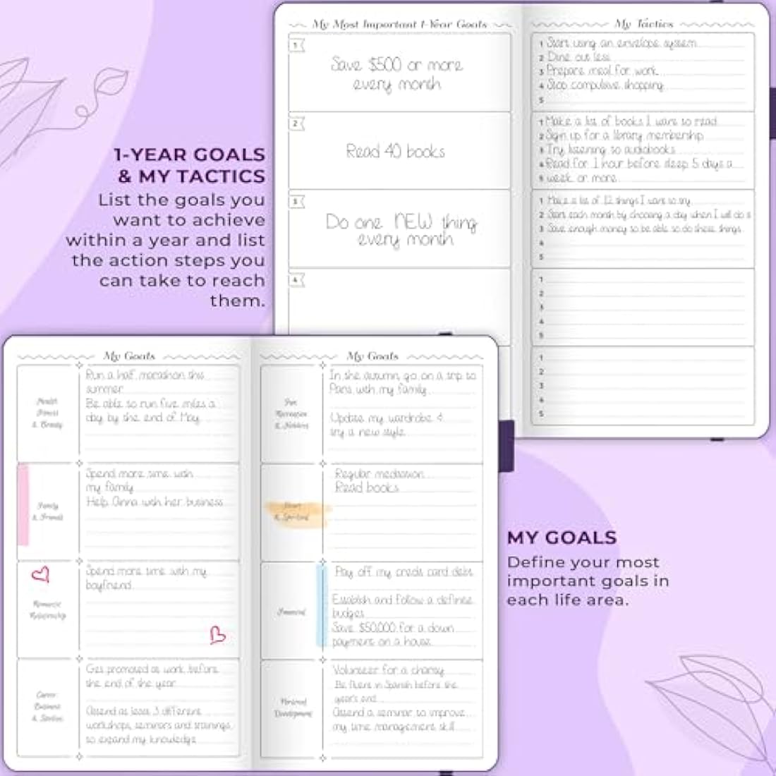 GoGirl Pocket Weekly Planner – Undated Goal Organizer & Agenda, Purple