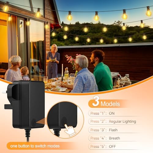 Jolof Store G40 Outdoor Festoon Lights – 45M Dimmable LED String Lights
