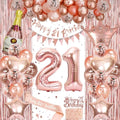 Jolof Store 21st Birthday Decorations for Her | Rose Gold Party Kit