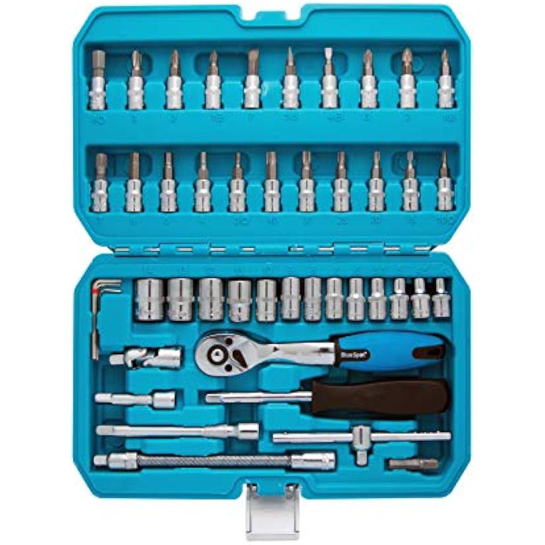 BlueSpot 1/4" Drive Socket Set (46 Piece) - Chrome Vanadium Tool Kit