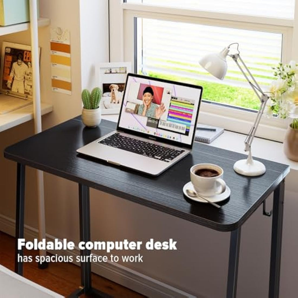 Folding Computer Desk – 80cm Small Space-Saving Writing Table
