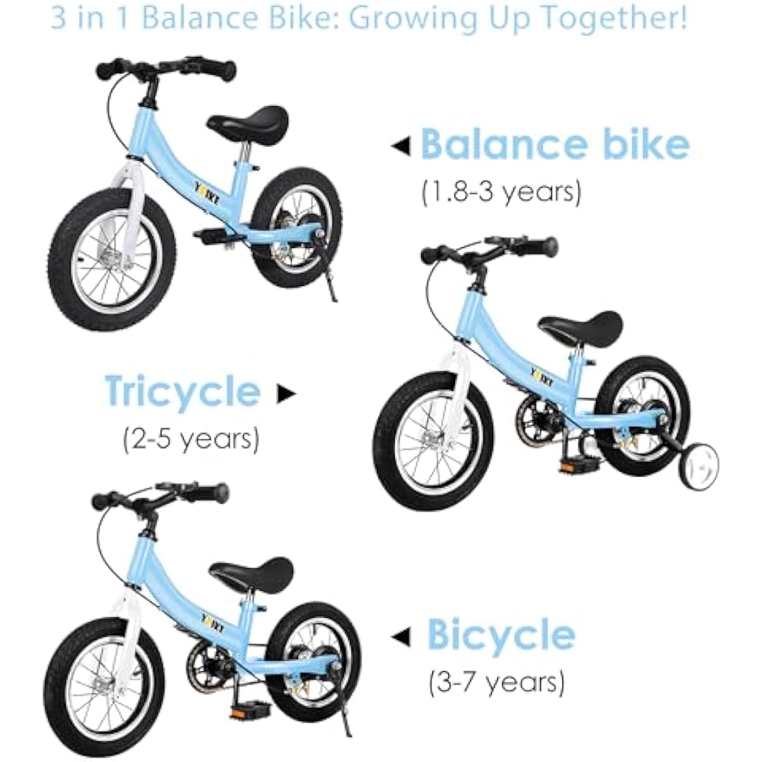 2-in-1 Kids Balance Bike with Pedals and Training Brake