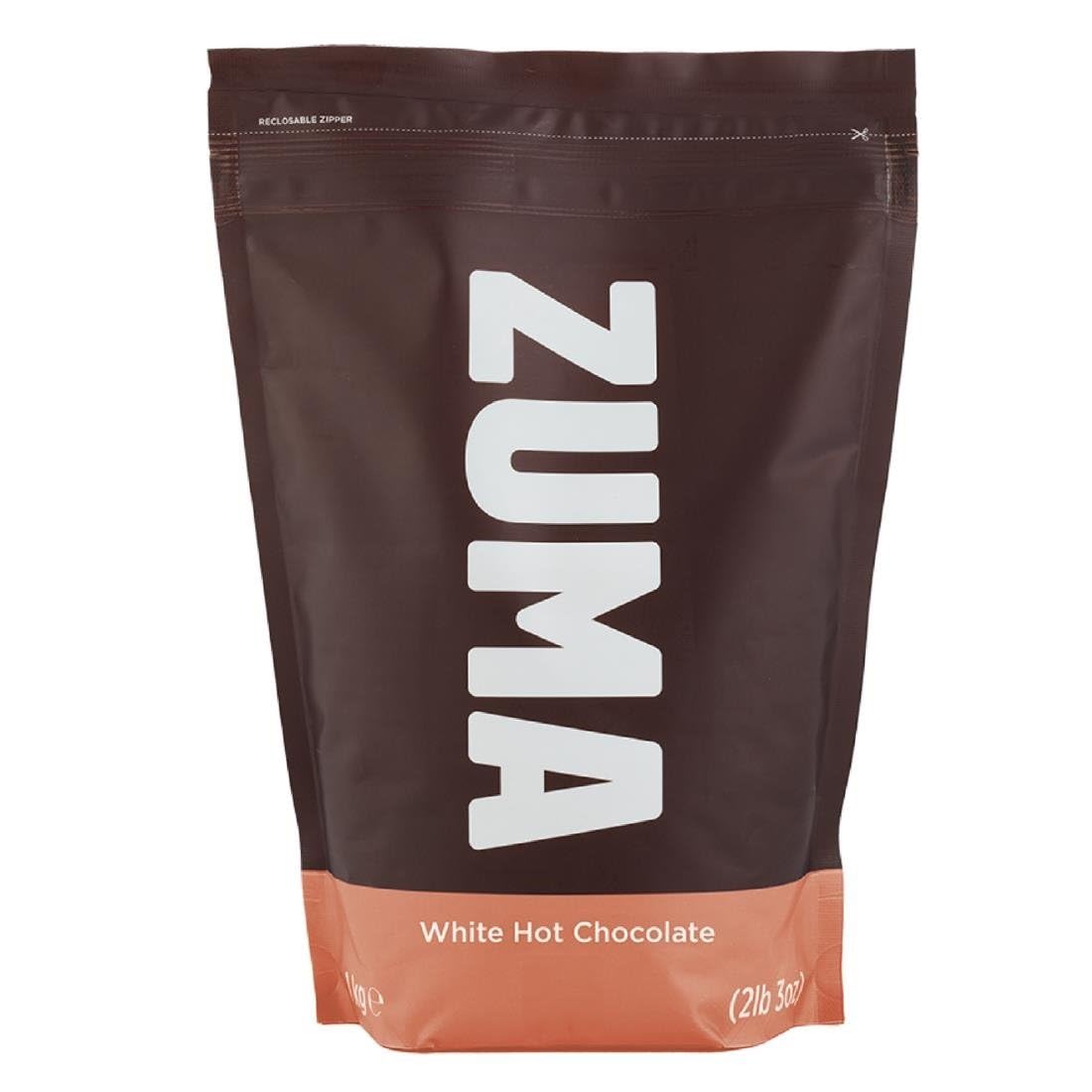 Zuma White Hot Chocolate Powder – Gourmet Beverage Mix Pouch - 1kg