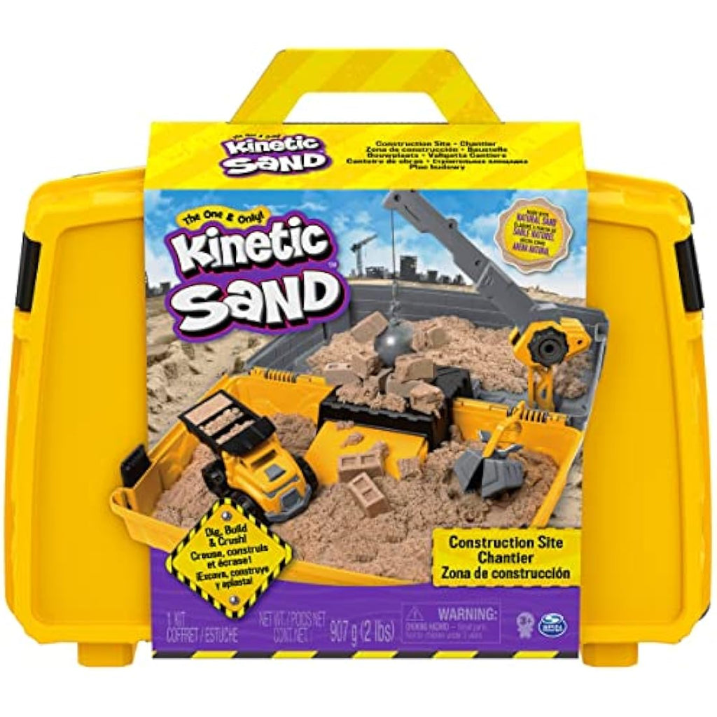 Kinetic Sand Construction Site Folding Sandbox Playset with Vehicle