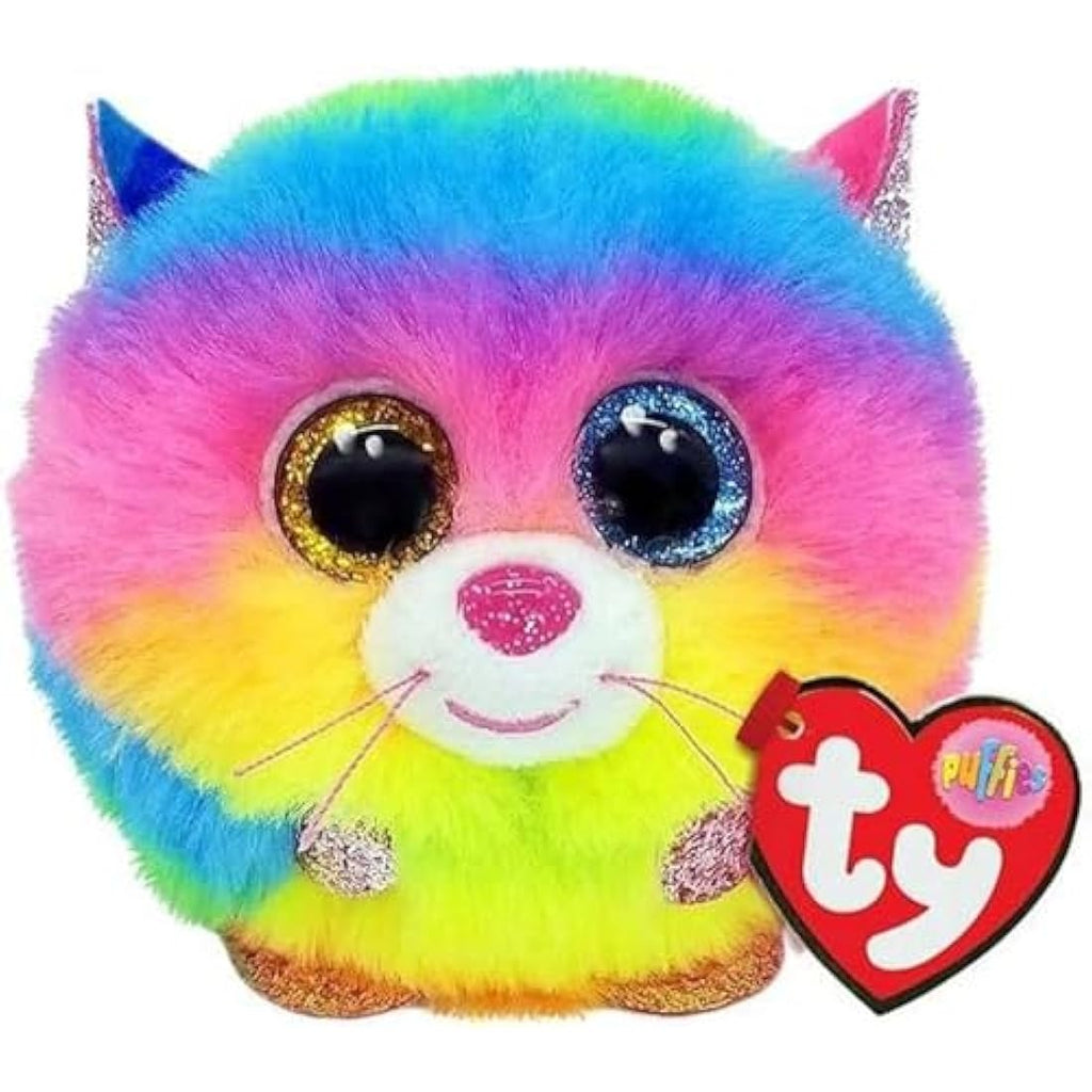 Ty Puffies Gizmo Cat Plush Stuffed Animal Toy Ball – Multicolor 10cm