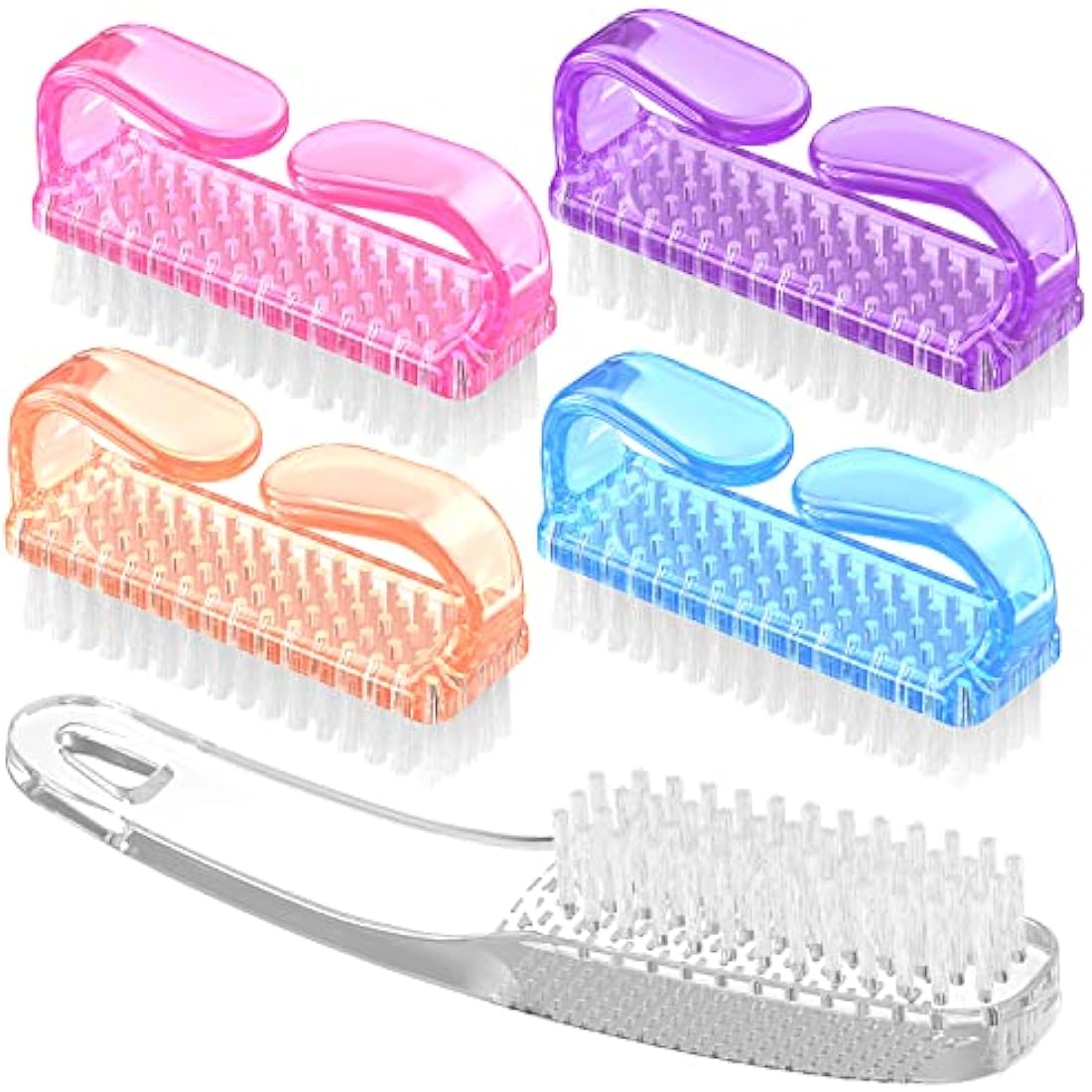 Larbois Nail Brush 5 Pack – Handle Grip Fingernail Scrubber for Hands