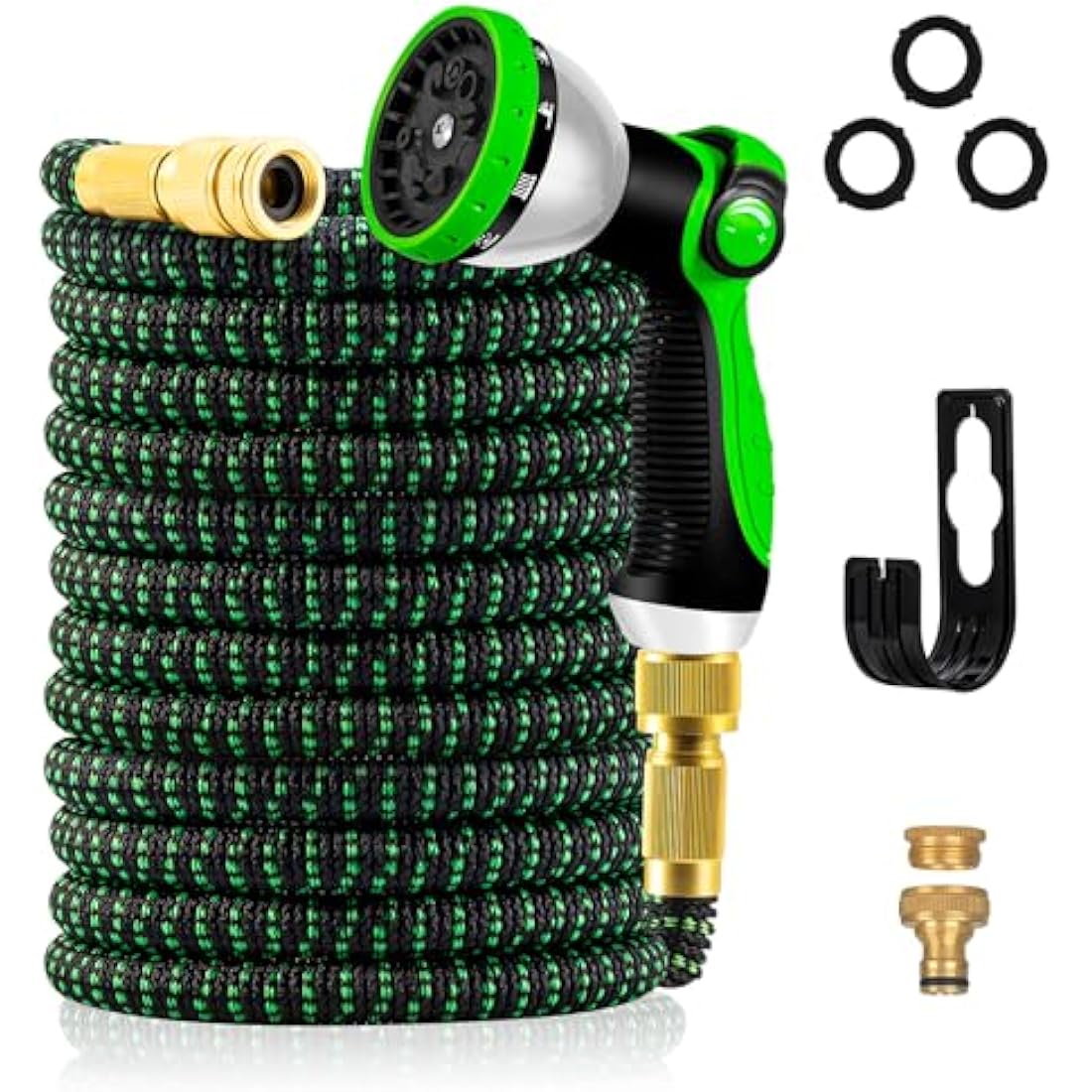 Jolof Store 50FT Expandable Garden Hose – 10 Function Nozzle & Metal Fittings