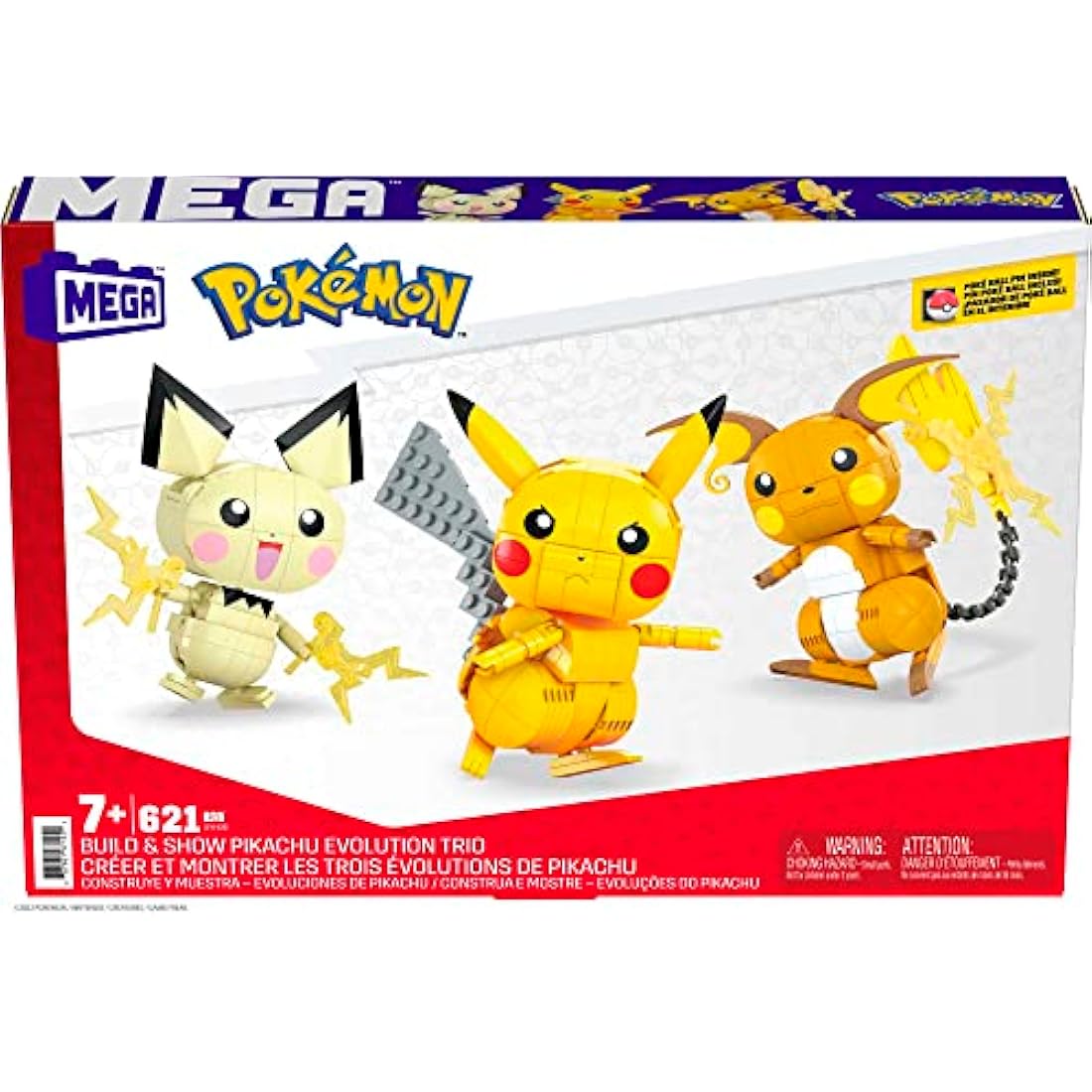 MEGA Pokémon Pikachu Evolution Trio Building Set - 621 Piece Toy