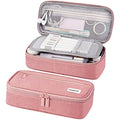 WEMATE Large Pencil Case | 5-Compartment Canvas Stationery Pouch - Pink
