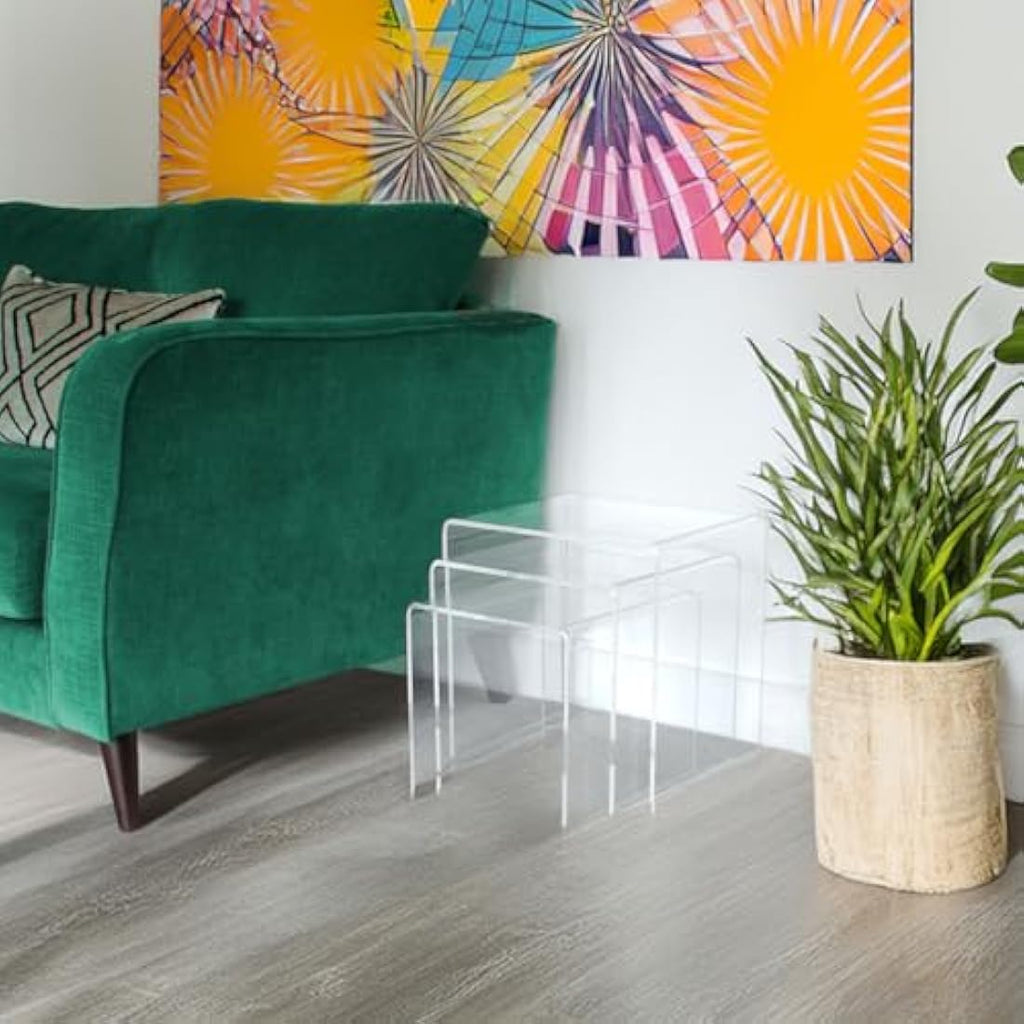 Acrylic Nest of Tables | 3-Piece Shatterproof Side Tables