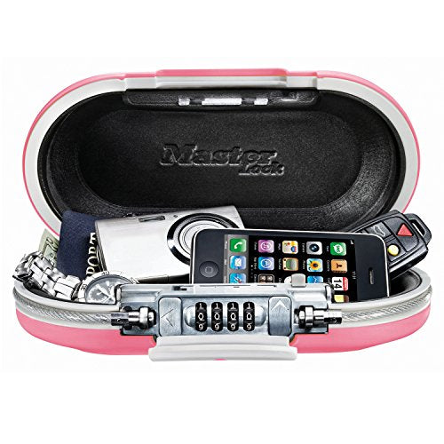 Master Lock Portable Personal Safe – Water-Resistant Security Vault, Pink