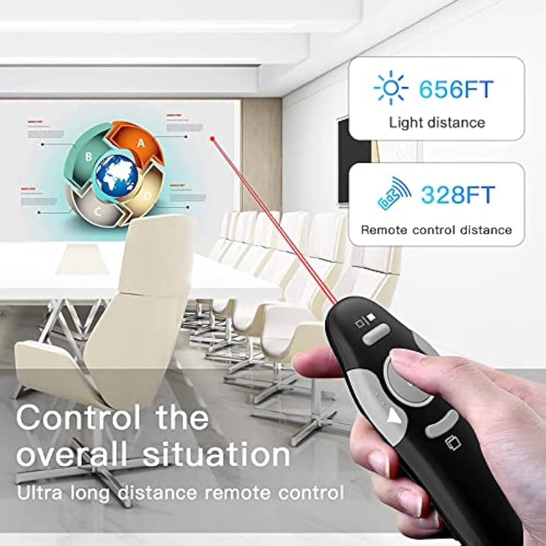 QUI Wireless Presentation Clicker – 2.4GHz PPT Remote for Mac & Laptop