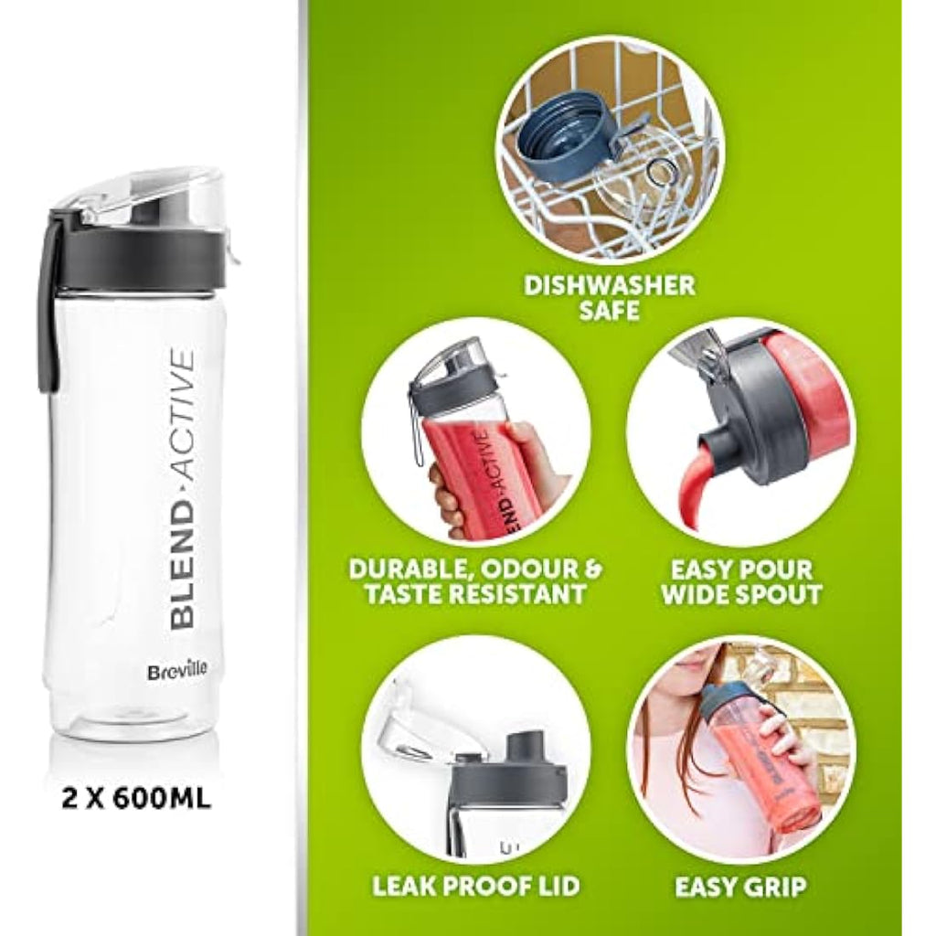 Breville Blend Active Personal Blender | 350W Smoothie Maker | 2 Bottles
