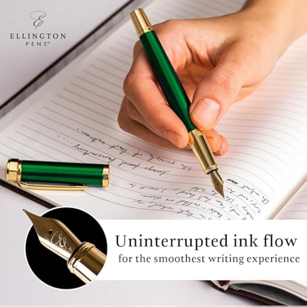 Ellington Luxury Fountain Pen Set – Refillable Calligraphy Pen with Ink