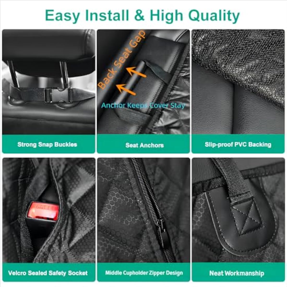 Dog Car Back Seat Cover – Waterproof Nonslip Pet Protector