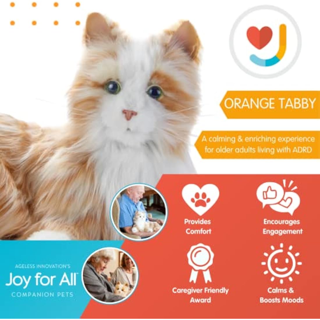 Joy For All Interactive Companion Cat – Lifelike Orange Tabby Pet