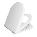 DERW D Shaped Soft Close Toilet Seat | Heavy Duty Thermoplastic White