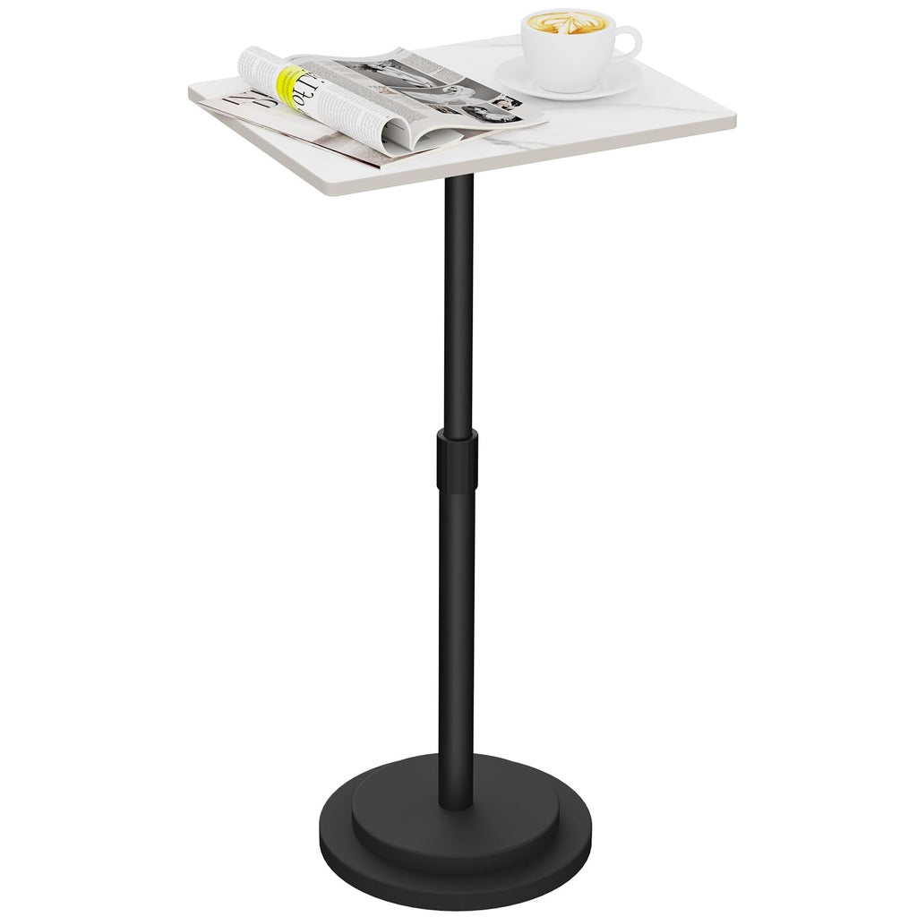GUOHNHE Rectangle Drink Table, Height Adjustable Stand, 1 Pack, White - image 1
