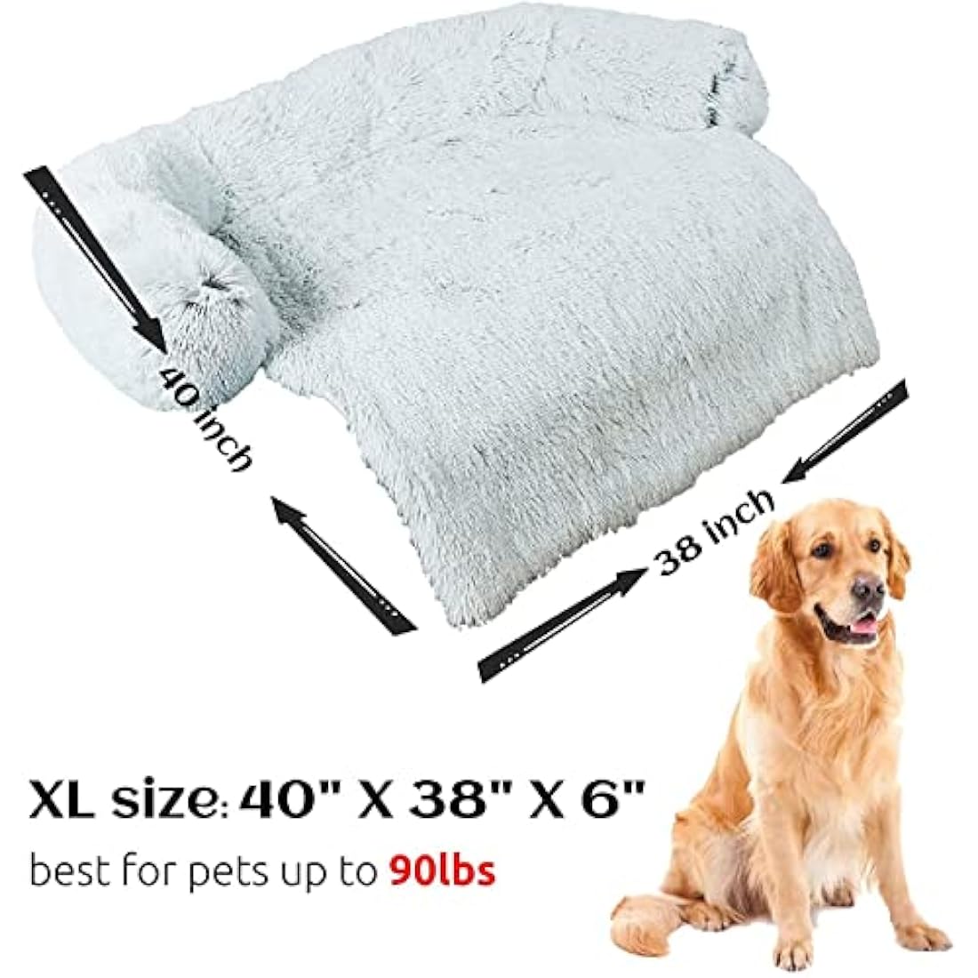 ANWA Dog Sofa Bed Cover – Plush Washable Furniture Protector Mat