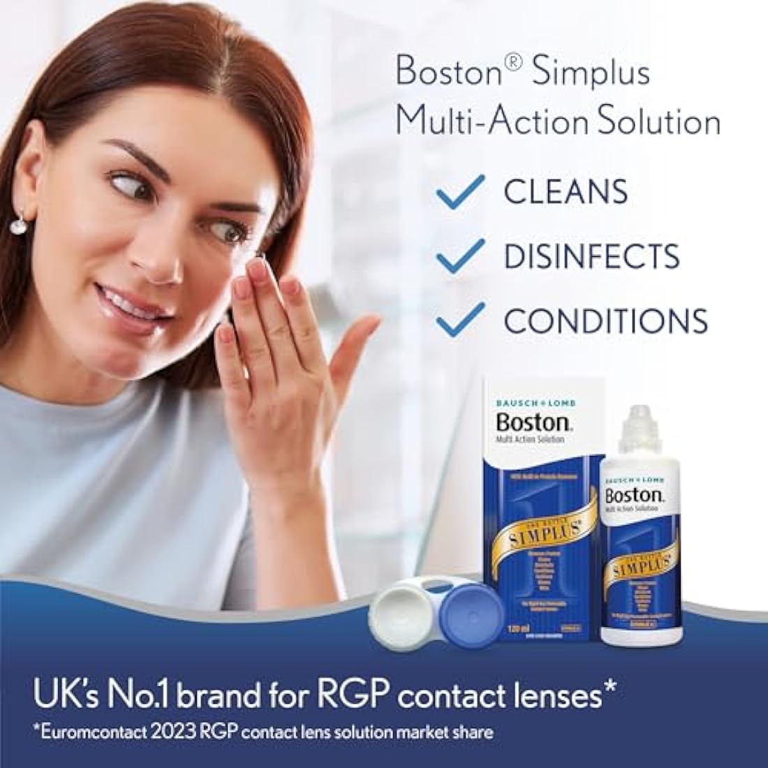 Boston Simplus Multi-Action Solution | 4x 120ml RGP Contact Lens Care