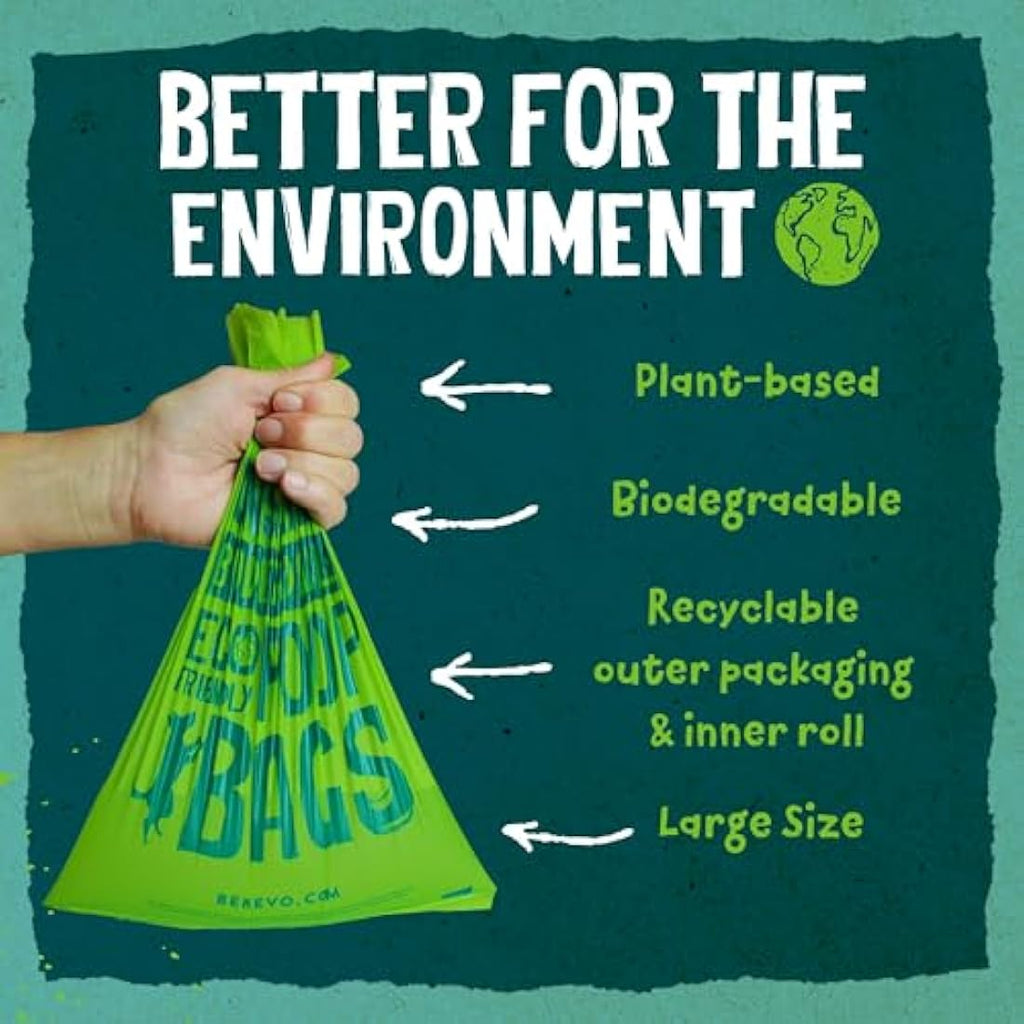 Benevo Compostable Dog Poop Bags – 720 Pack Biodegradable Cornstarch