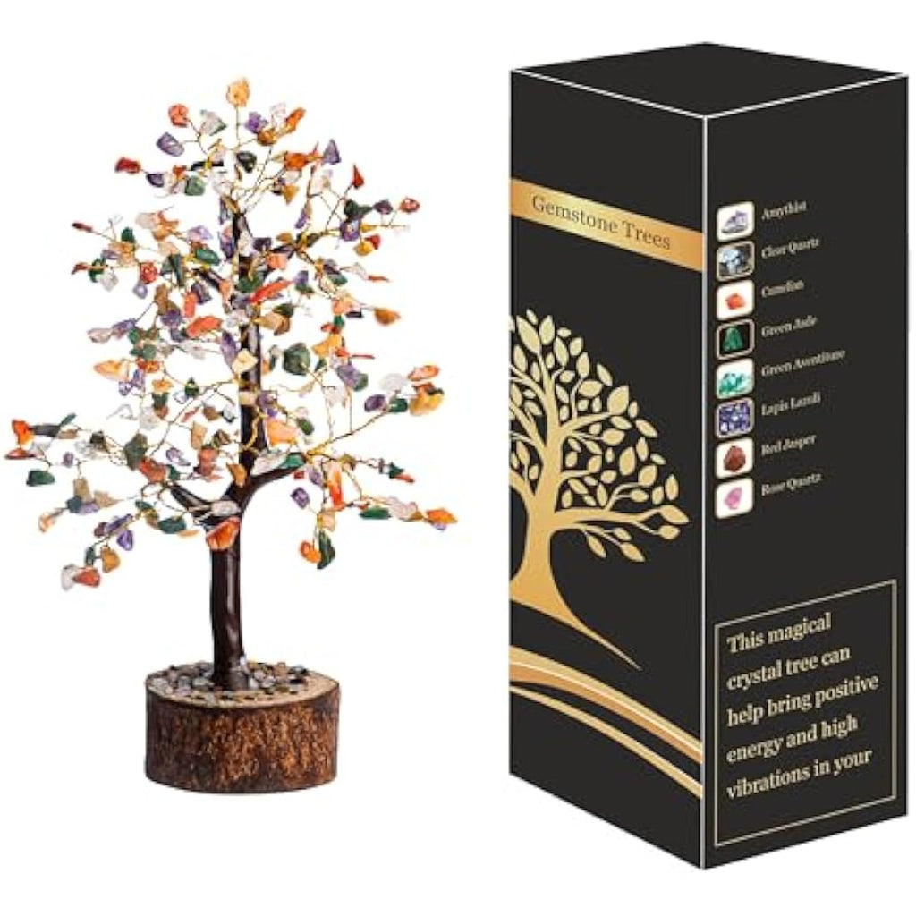 Wonder Care 7 Chakra Multi Crystal Tree - 300 Beads Feng Shui Decor