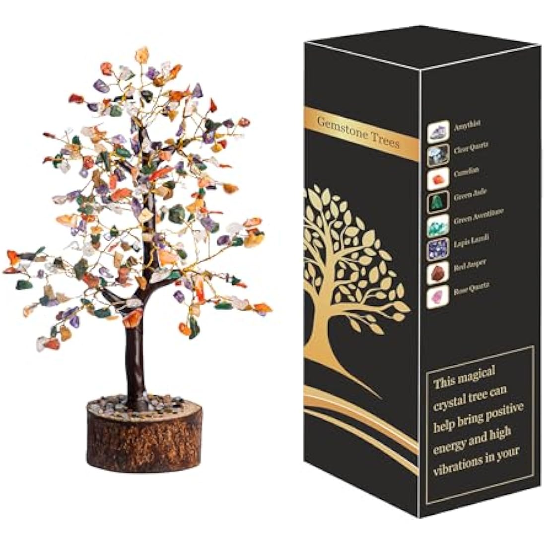 Wonder Care 7 Chakra Multi Crystal Tree - 300 Beads Feng Shui Decor