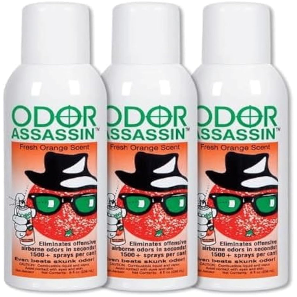 Odor Assassin Orange Air Freshener – Non-Aerosol Odor Eliminator, 3 Pack