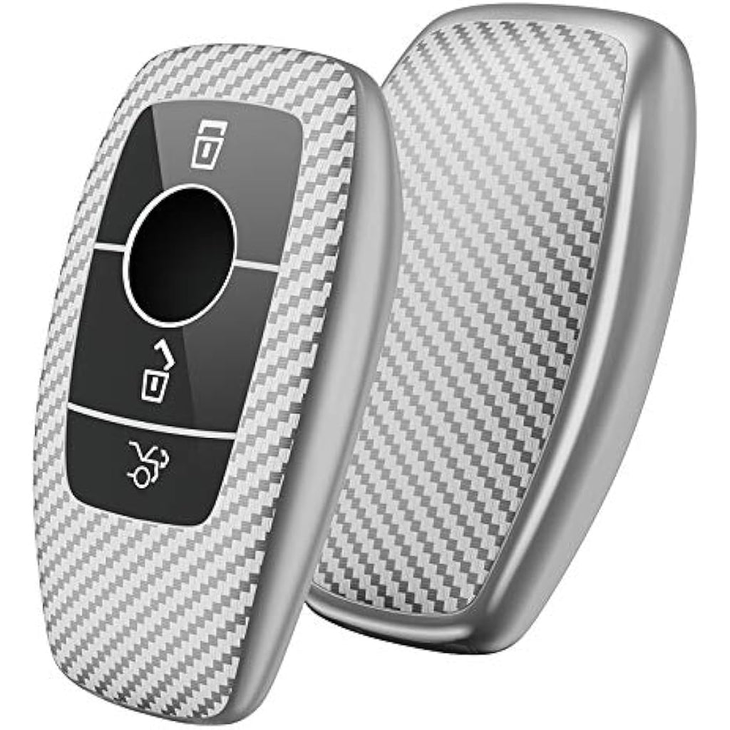 OATSBASF Mercedes Benz TPU Car Key Cover – E S C Class Fob Case, Silver