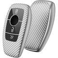 OATSBASF Mercedes Benz TPU Car Key Cover – E S C Class Fob Case, Silver