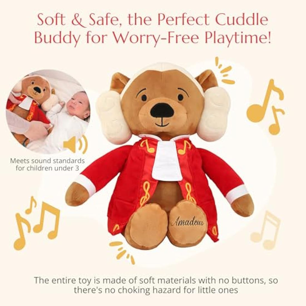 Vosego Mozart Musical Plush Bear – 40 Mins of Classical Music Toy