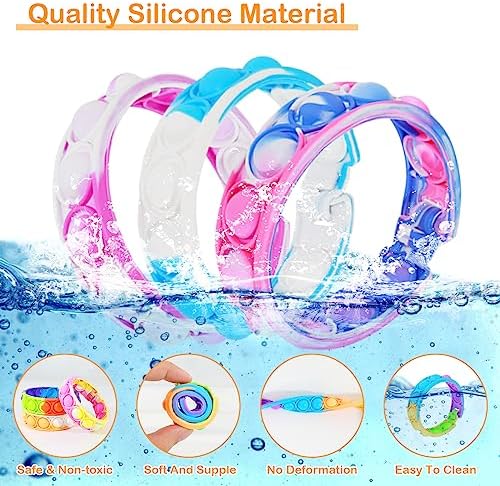 Jolof Store 30 PCS Pop It Fidget Bracelet – Sensory Party Bag Fillers