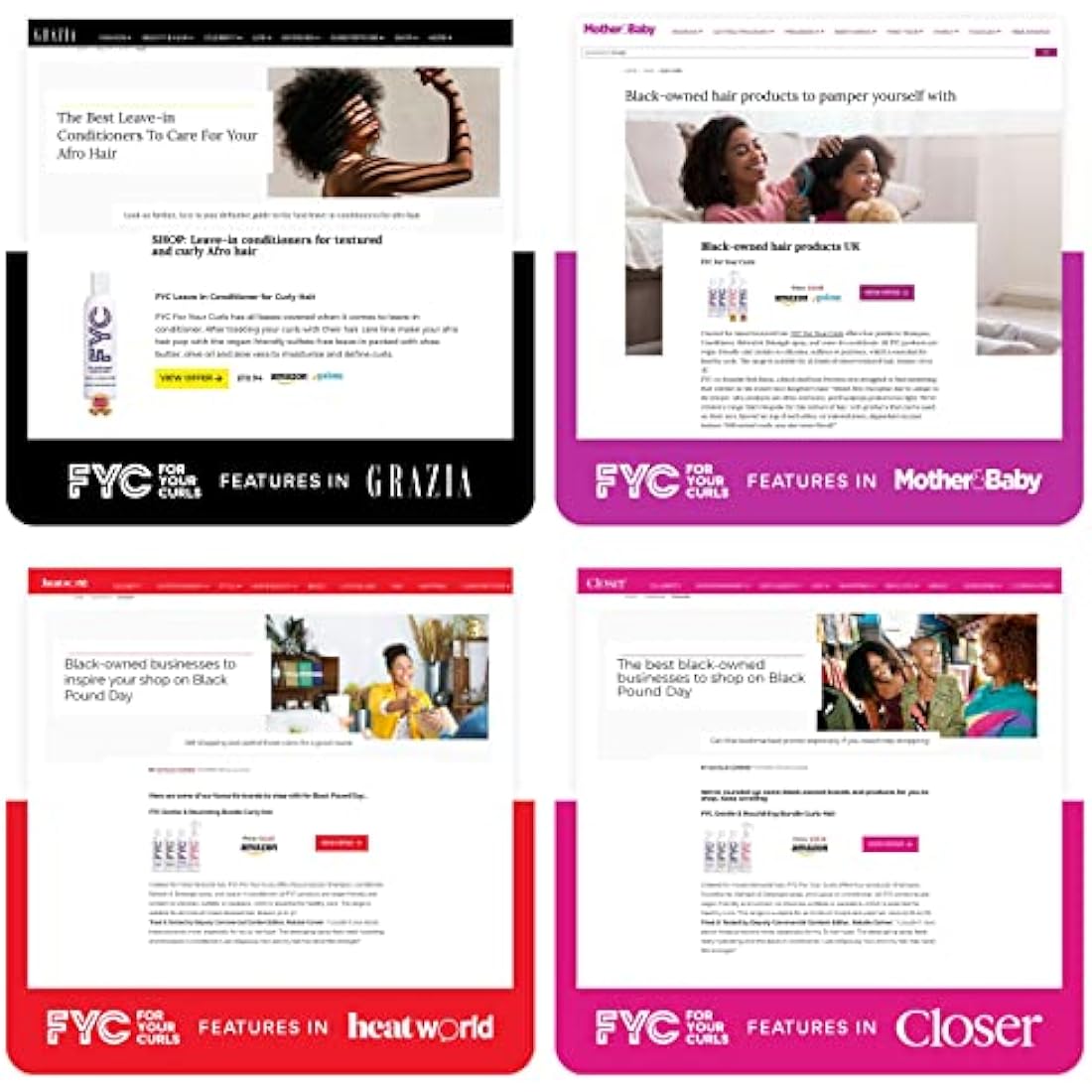 FYC Curly Hair Care Bundle | 4-Step Sulphate-Free Set for Coily Hair