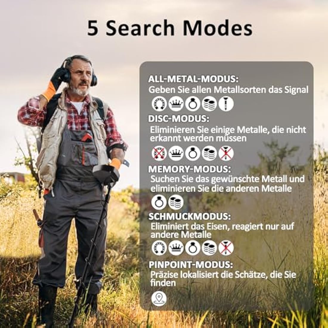 DR.ÖTEK Professional Metal Detector – IP68 Waterproof with LCD Display