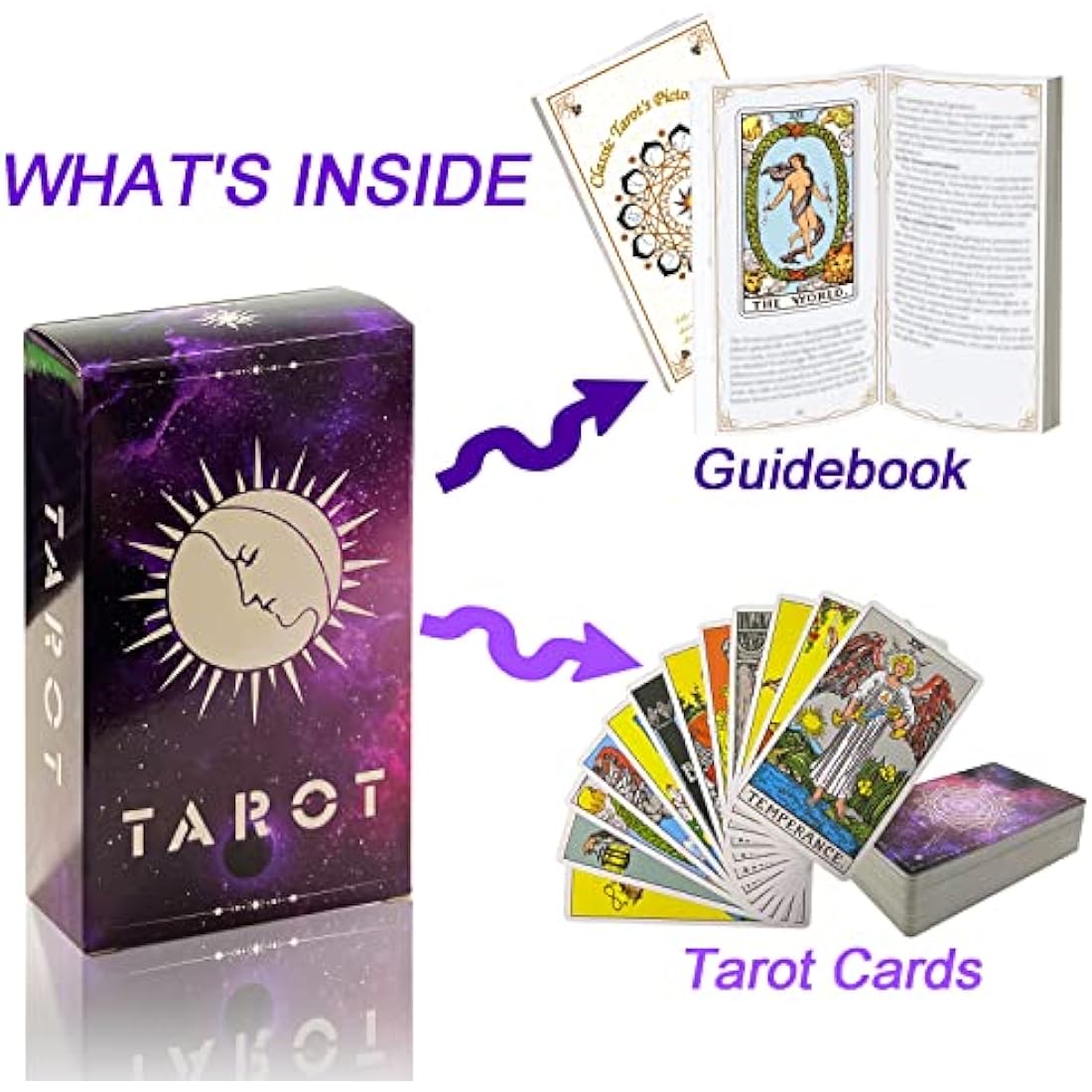 IXIGER Tarot Cards for Beginners with 165-Page Guidebook and Pouch