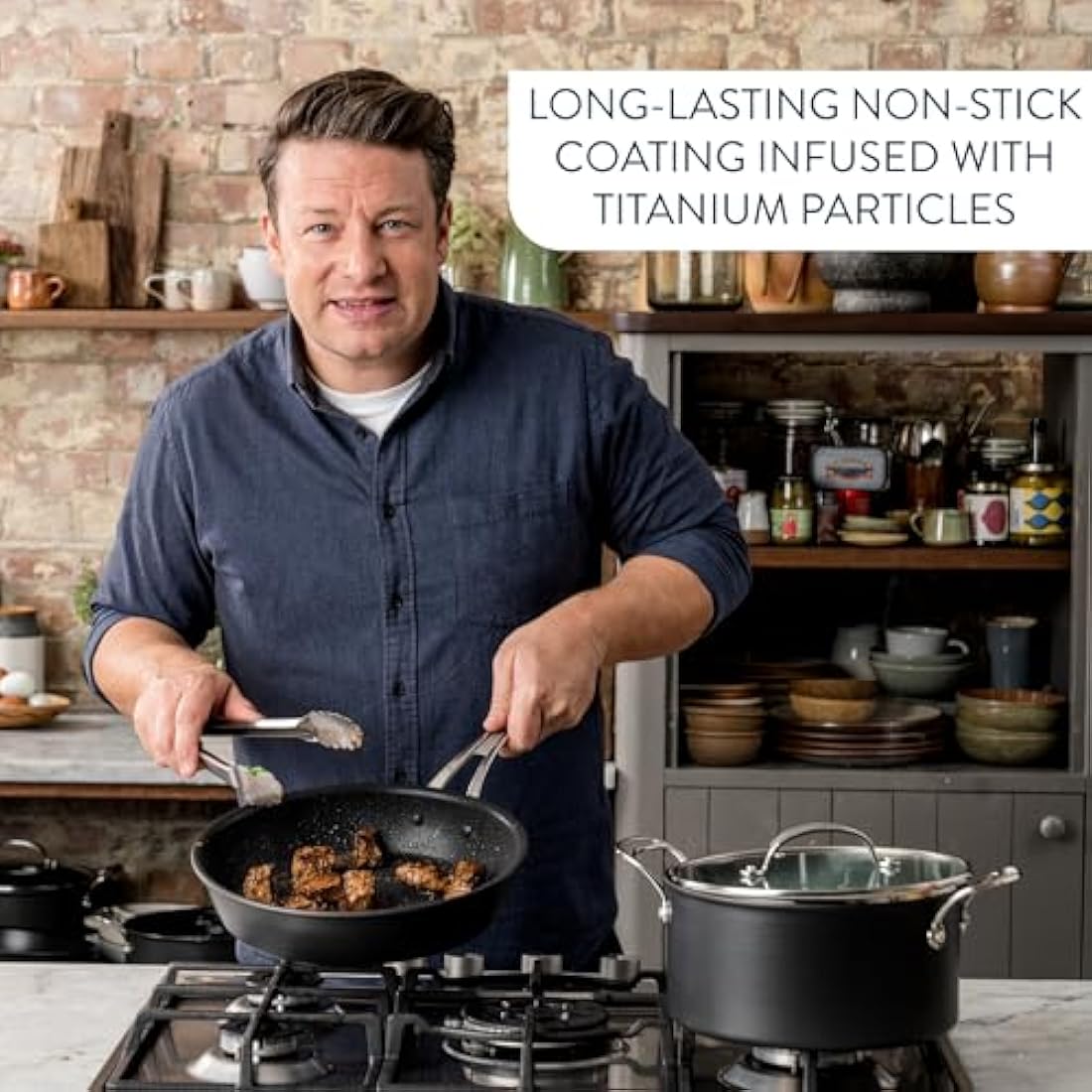 Tefal Jamie Oliver Frying Pan – 28cm Non-Stick Hard Anodised Aluminium