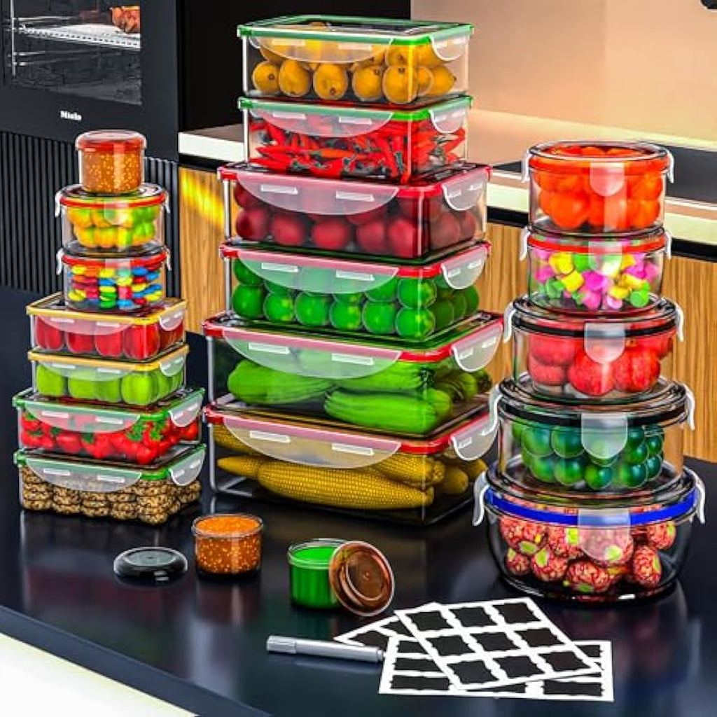 Jolof Store 40-Piece Airtight Food Storage Containers | Leak Proof Plastic