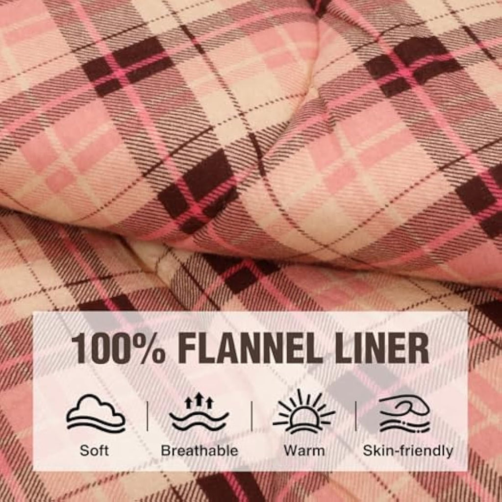 REDCAMP Cotton Flannel Sleeping Bag | 3-Season Waterproof Camping Gear