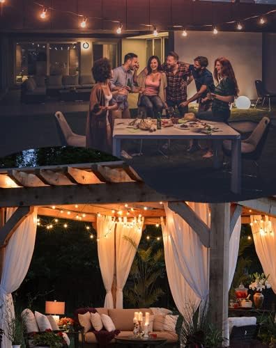 Zuske 45M Festoon Lights Outdoor – 73+3 LED Shatterproof Garden String Lights