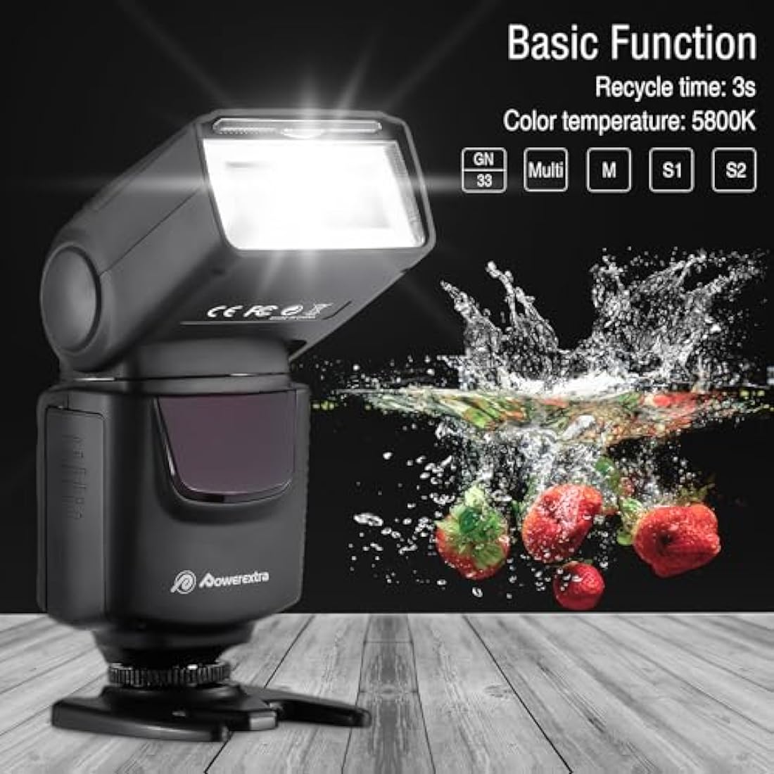Powerextra DF-400 Camera Flash Speedlite for Canon Nikon Sony DSLR