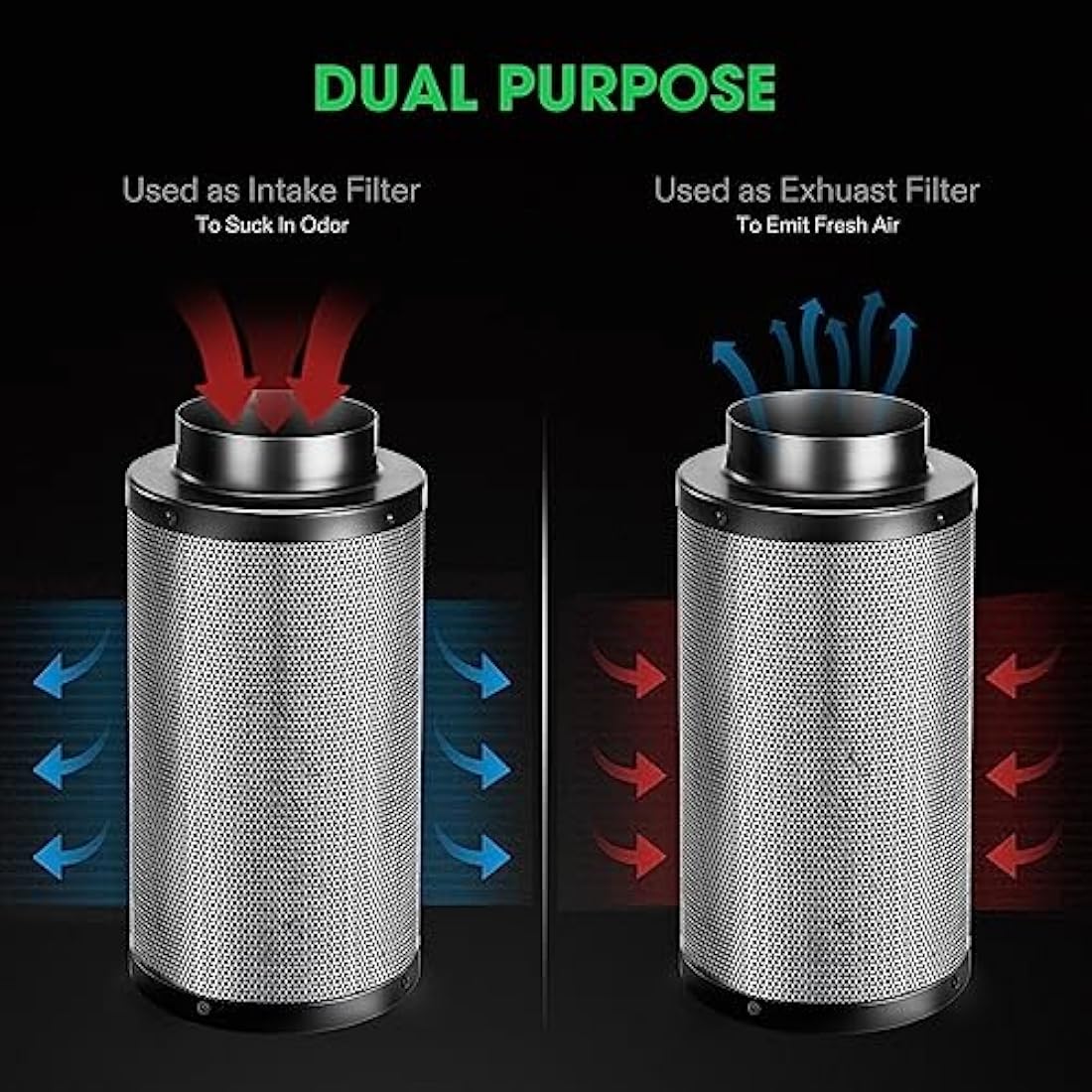 VIVOSUN 8" Air Carbon Filter | Australian Charcoal Odor Control Scrubber