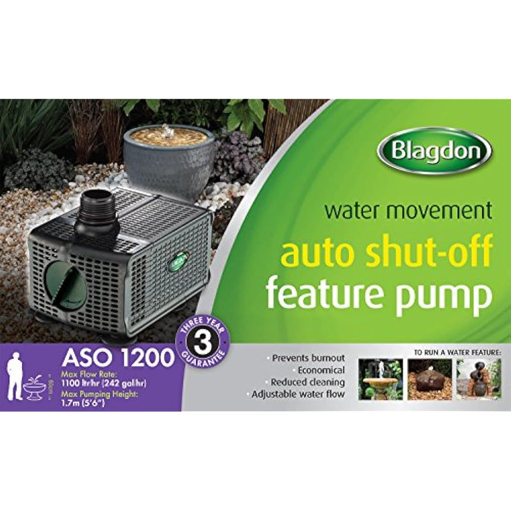 Blagdon 1200 Water Feature Pump with Auto Shut-Off Sensor – 1200 L/H