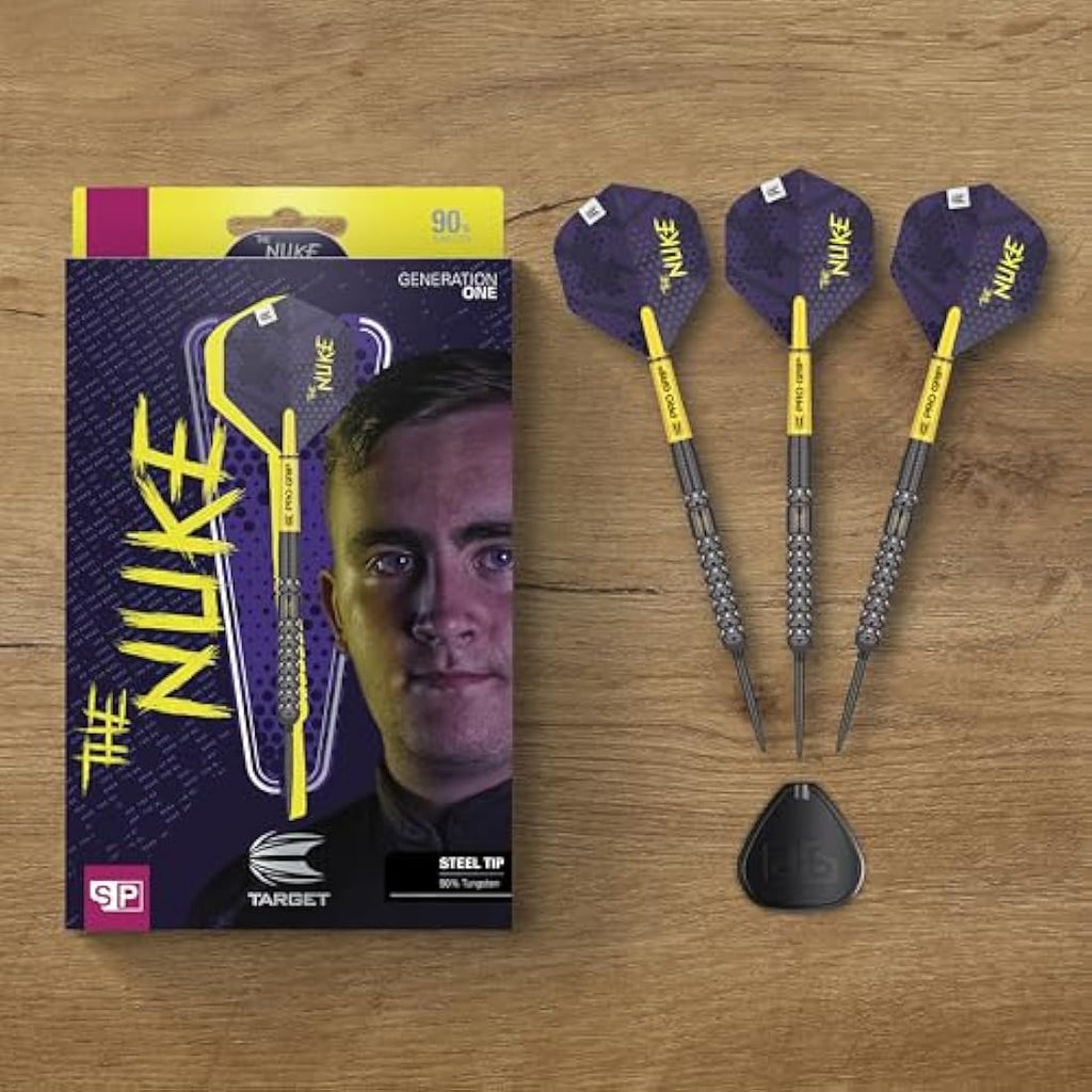 Target Luke Littler G1 Steel Tip Darts – 90% Tungsten Swiss Point Set
