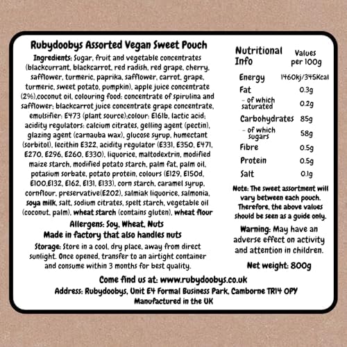 Rubydoobys Vegan Pick and Mix Sweets – Eco-Friendly Pouch Variety